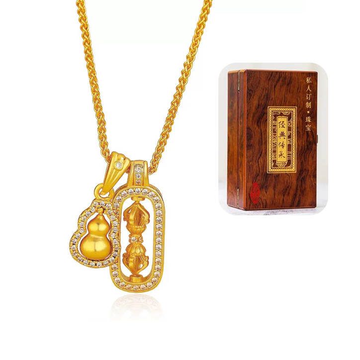 新品矿金 时尚百搭葫芦金刚杵吊坠（珍藏版木盒） 一口价