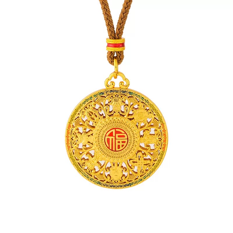 （推荐）新品矿金 祥云镂空红福如意绳挂坠（珍藏木盒版） 一口价